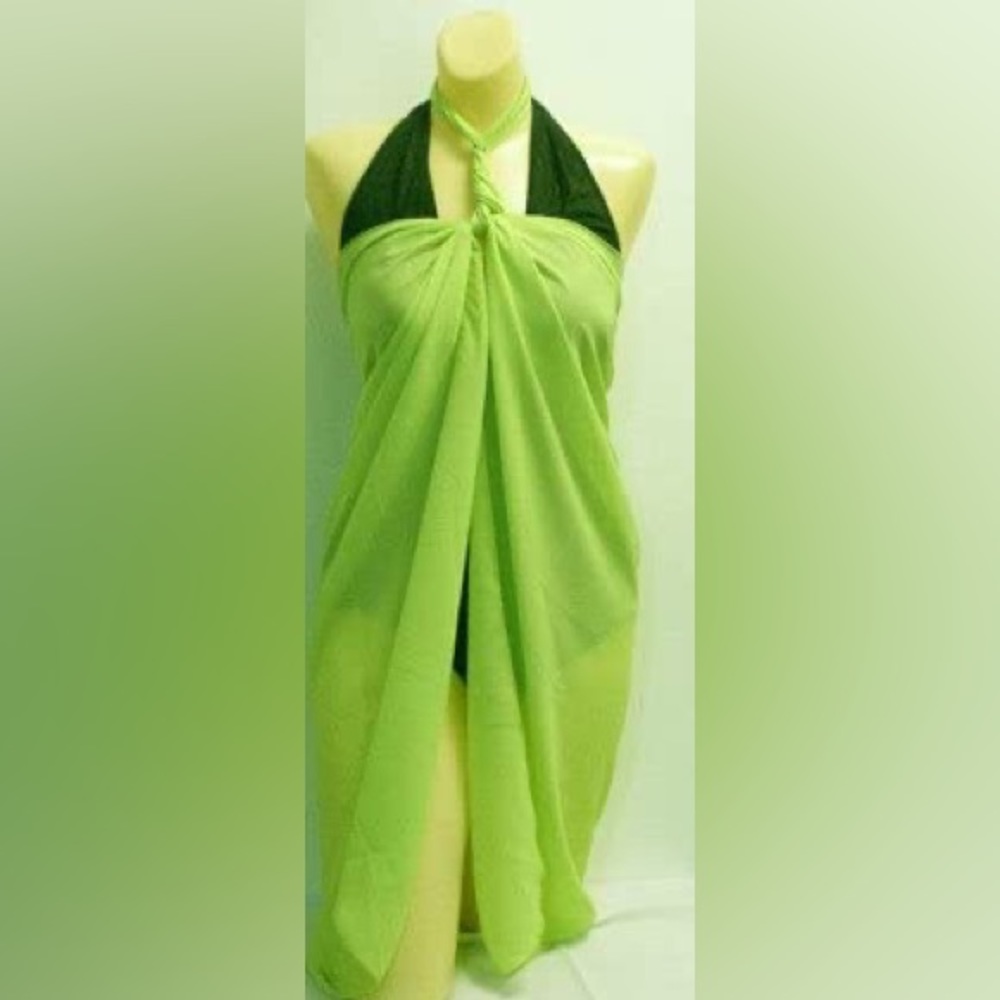 Lime Long pareo Wrap sarong shawl cover-up scarf